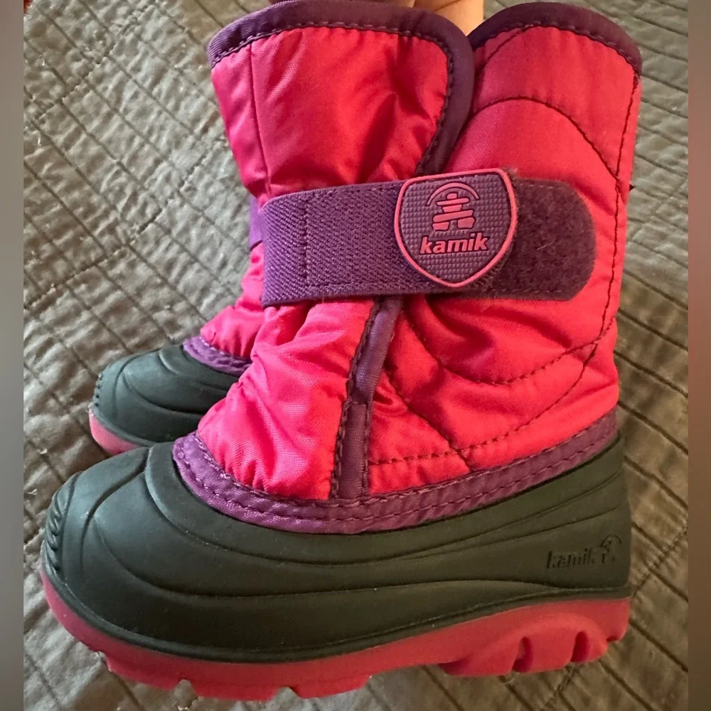 Kamik Kids Pink and Purple Winter Snow Boots
